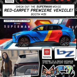 Auto de la alfombra roja del estreno de la película “Superman”en la Motor City Comic Con