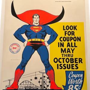 Raro póster de Superman de parque de atracciones Palisades de 1968 se vende por $17.000 tras restauración